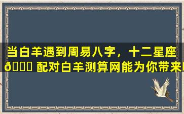 当白羊遇到周易八字，十二星座 🐅 配对白羊测算网能为你带来哪些启示